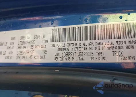 2018 Ram 1500 Rebel 4X4 5'7 Box z USA, uszkodzony, nr VIN 1C6RR7YT1JS129835